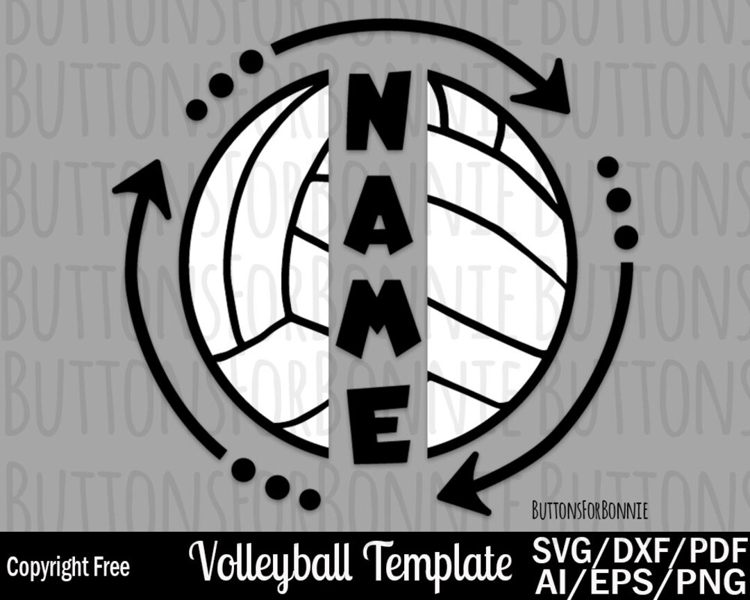 Volleyball Template Svg, Volleyball Name Svg, Volleyball Mom Svg