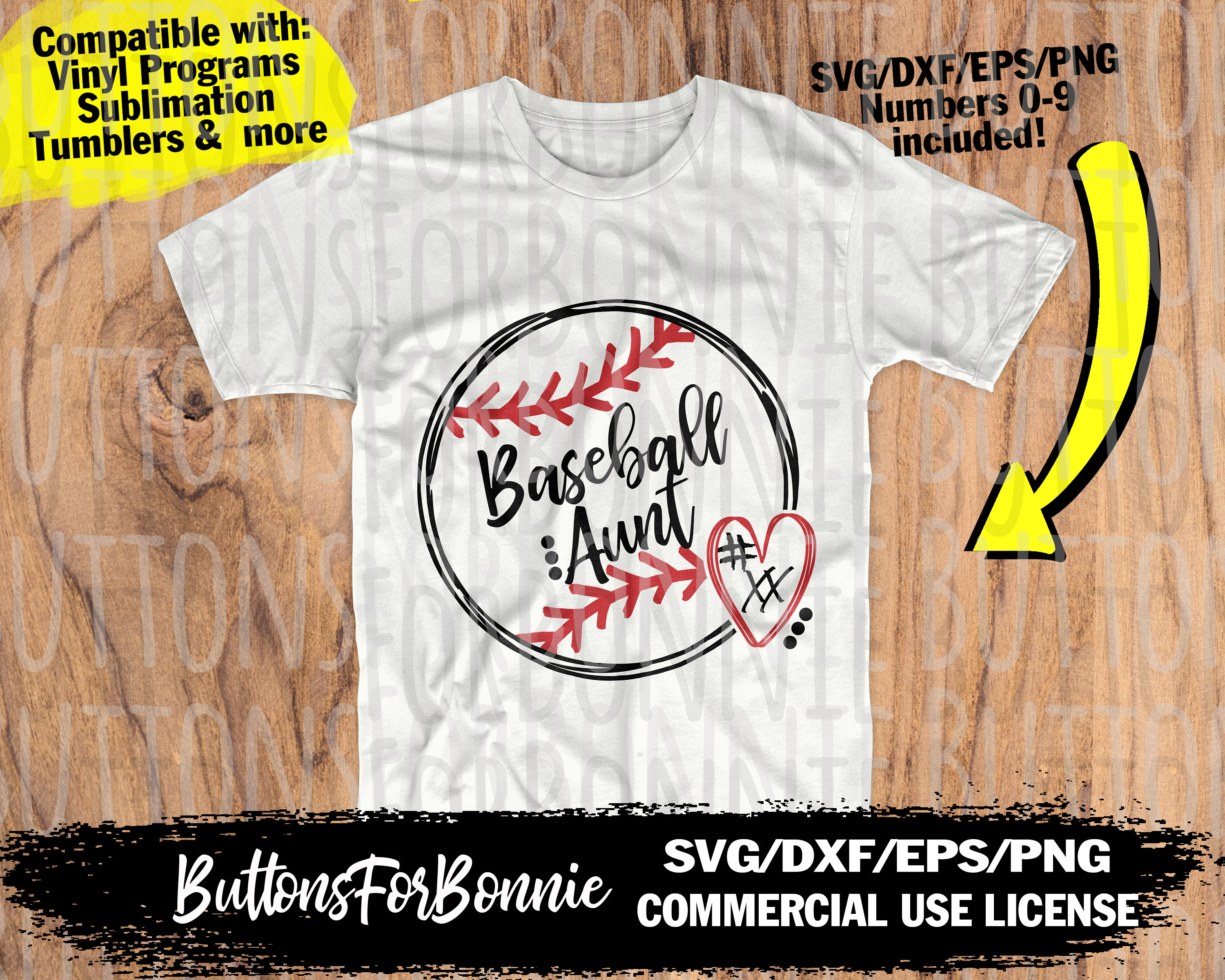 Cute Aunt Shirt Svg Cute Aunt Gift Svg Sports Svg Baseball Aunt Svg