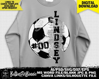 soccer svg, template, soccer mom svg, soccer shirt svg, cut file, iron on, cricut, name, soccer decal, soccer player svg, canva template