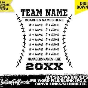 football svg, template, football team svg, football roster, back of shirt svg, lineup svg, digital cut file, stitching, laces, canva,