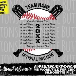 baseball svg, template, champion svg, all star svg, all star champion svg, back of shirt svg, team members svg, cut file, stitching, seams