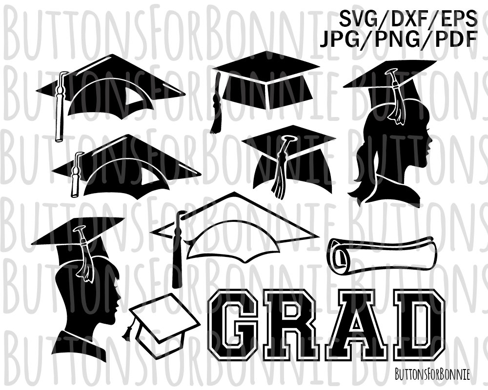 Download Graduation Clipart Graduate Svg Grad Silhouette Grad Cap Etsy