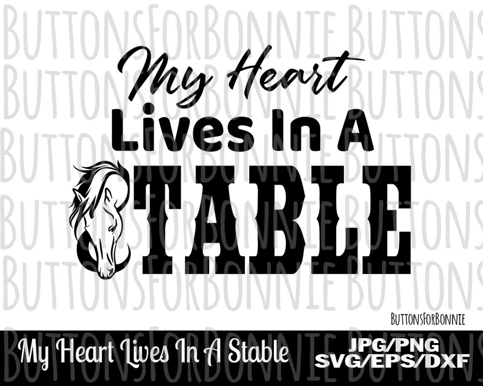 Horse svg my heart horse heart lives in stable iron on i Etsy