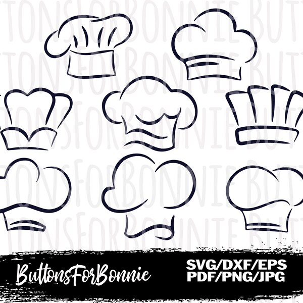 bakers hat, chefs hat, toque blanche, svg, cutting file, digital download, cricut, silhouette, bakery svg, cooking svg, white hat svg