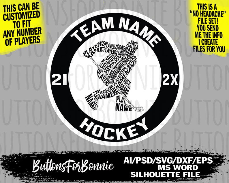Hockey Svg Hockey Team Svg Team Names Svg Back of Shirt Etsy Hong Kong