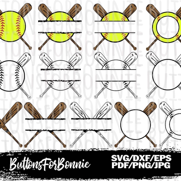 Softball Svg, monogram, Softball team, Softball player, Softball bats, cut file, crossed bats, Softball decal, shirt design, cricut