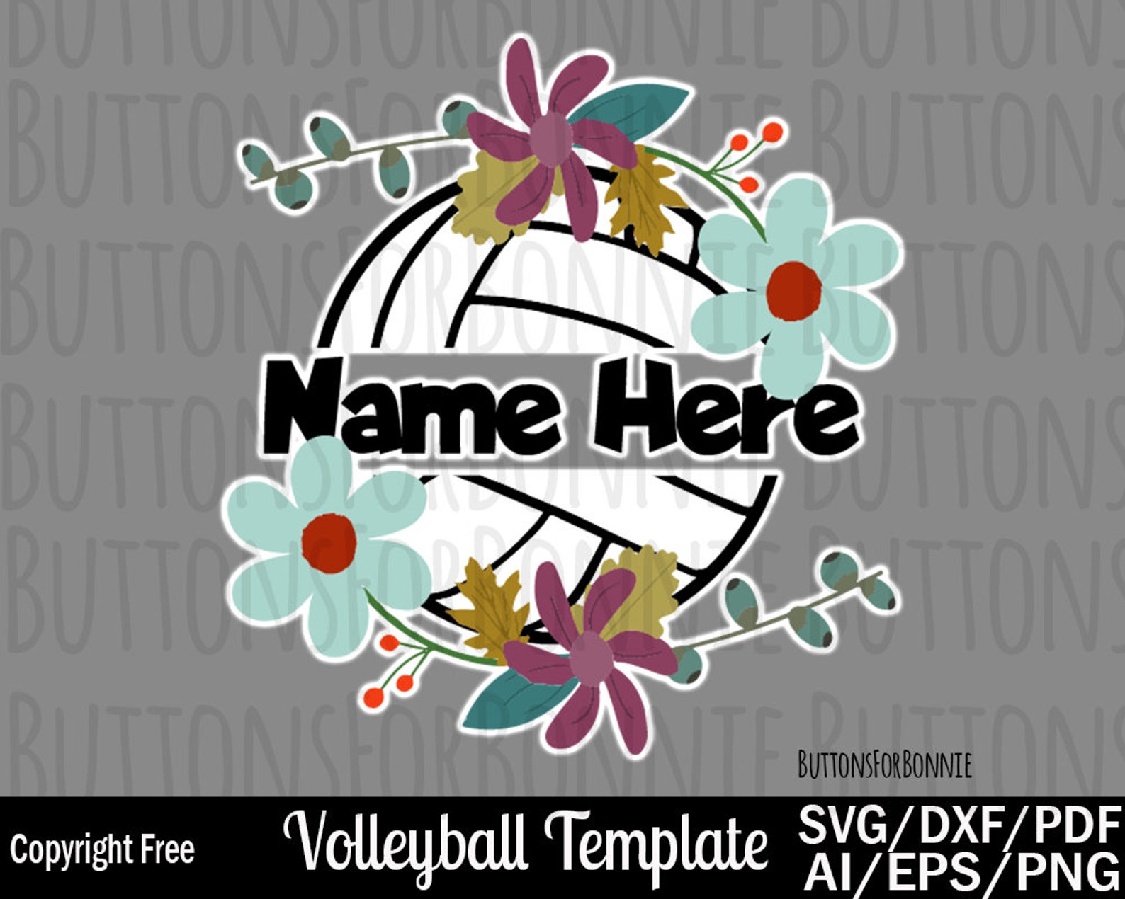Volleyball Template Svg Volleyball Name Svg Volleyball Mom Etsy