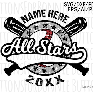 All Stars svg, Softball Svg, Baseball svg, template, emblem, softball team, Baseball team, stitching, cutting file, swoosh, shirt design