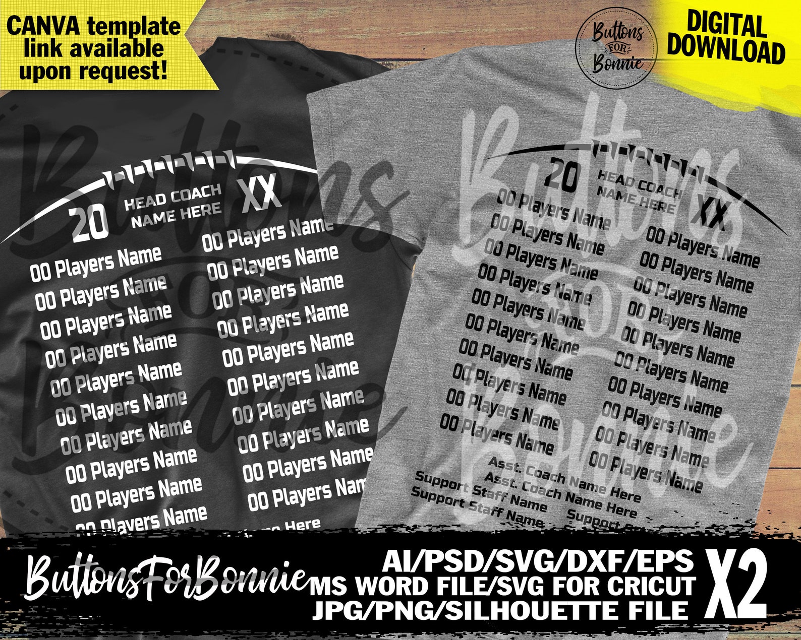 Football Roster, Football Svg, Template, Football Lineup, Football Team ...