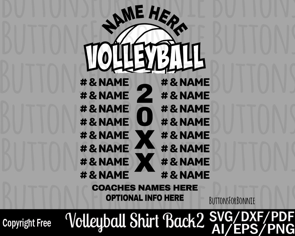 Download Team Members Svg Volleyball Svg Template Cut File Silhouette Volleyball Team Svg Cricut Volleyball Shirt Design Back Of Shirt Svg Card Making Stationery Craft Supplies Tools Vadel Com