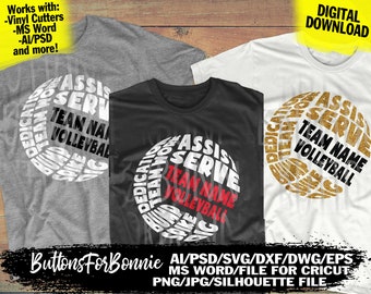 volleyball svg, volleyball team svg, volleyball mom svg, volleyball shirt, cricut, silhouette, volleyball DTF, PNG, volleyball words