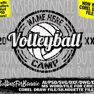Volleyball Camp svg, Volleyball SVG, camp svg, digital cutting file, cricuit, shirt design, volleyball emblem, volleyball logo, template
