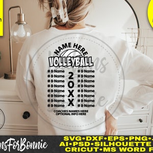 volleyball roster, volleyball svg, volleyball mom, volleyball shirt, volleyball players, template, digital cut file, cricut, silhouette