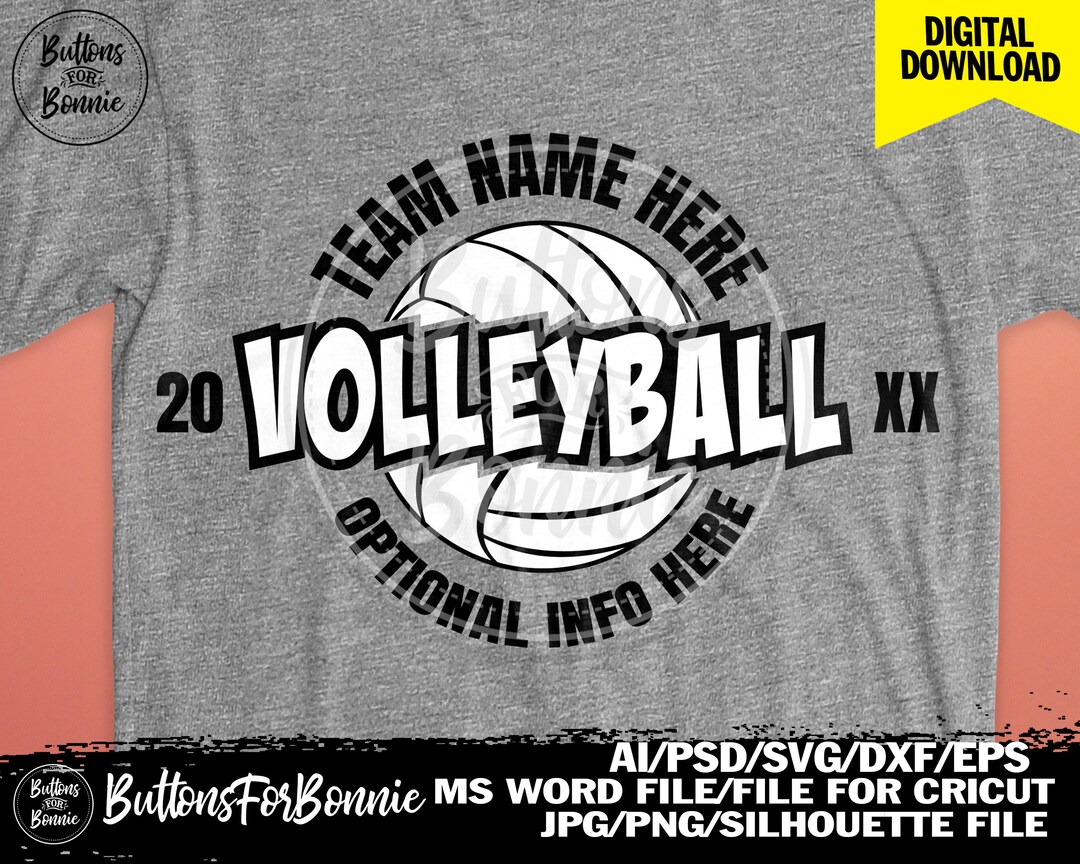 Volleyball Team Svg, Volleyball Svg, Template, Cutting File, Name Svg,  Customize, Personalize, Volleyball Shirt Design, Emblem, Cricut  Canada