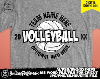 Volleyball team svg, Volleyball svg, template, cutting file, name svg, customize, personalize, volleyball shirt design, emblem, cricut