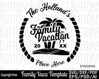 Family Vacation svg, vacation svg, vacation shirt, vacation shirt svg, family, beach svg, ocean svg, template, cut file, palm tree svg
