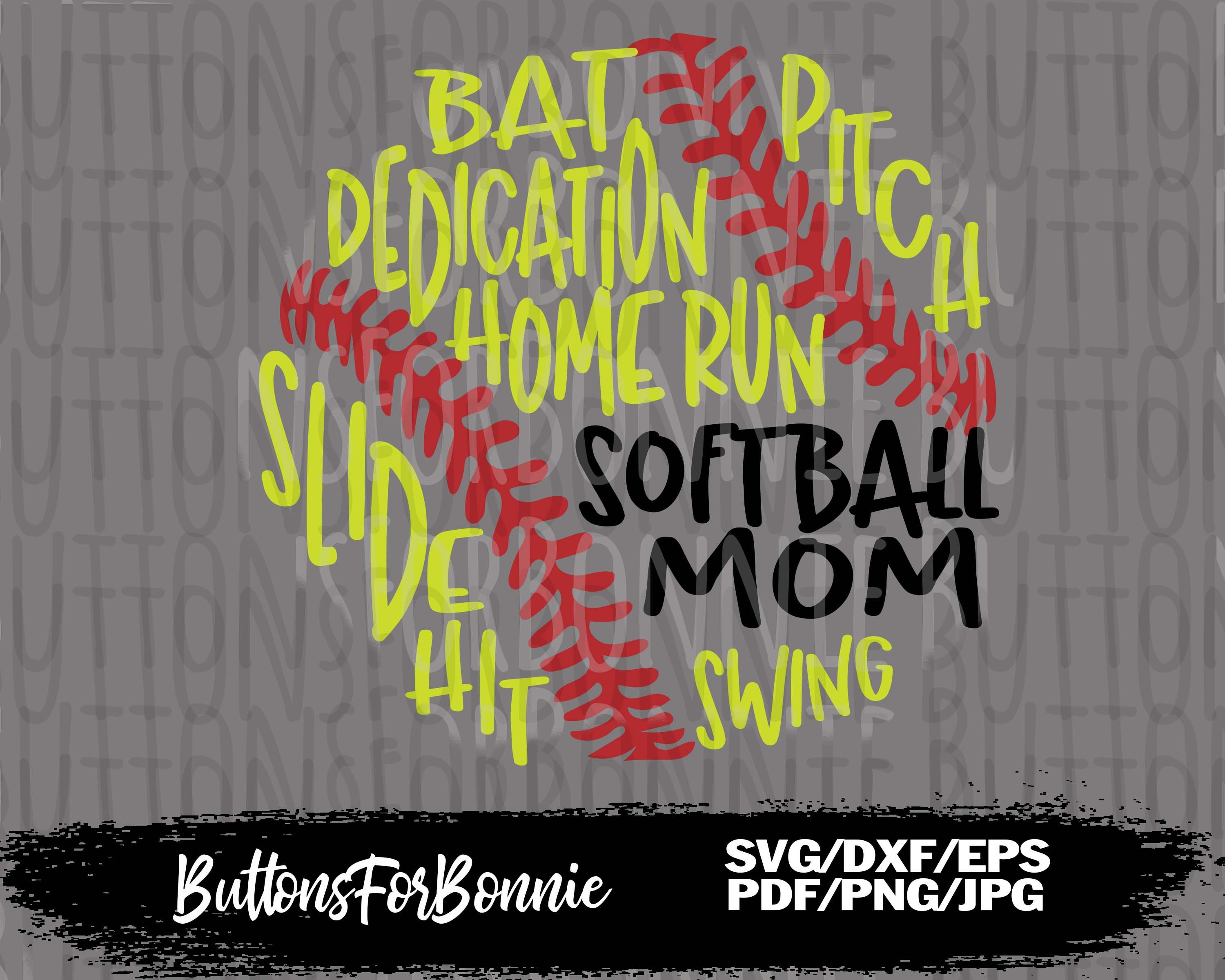 Softball Mom Svg Softball Design Cut 