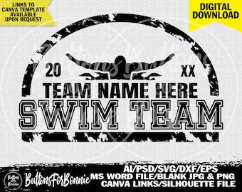 Swim team svg, template, swim mom svg, swim shirt svg, cut file, iron on, cricut, name, decal, swimmer svg, team svg, water svg, team shirt