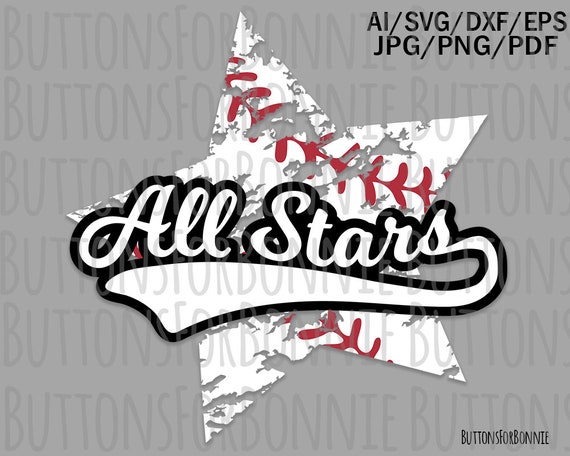 All Stars Svg Baseball Svg Travel Ball Team Template 