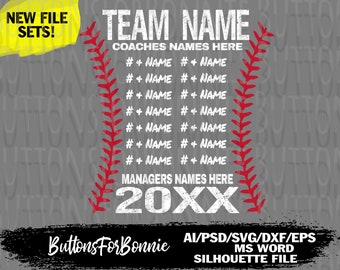 Football Team Svg Template Back of Shirt Svg Team Members - Etsy