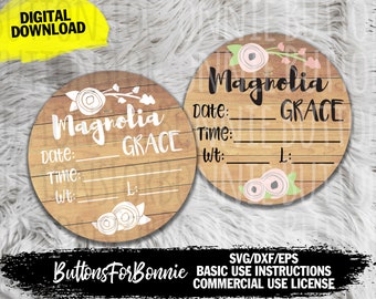baby door hanger, hospital door hanger, baby announcement, baby hanger, cutting file, template, cricut, silhouette, baby birth stats