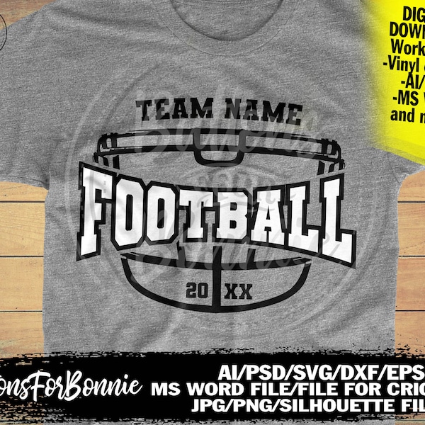 football team svg, football shirt, shirt design, football template, digital cutting file, cricut, silhouette, iron on, football mom,