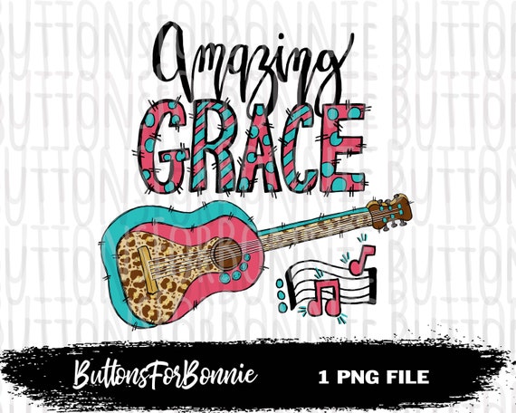 Amazing grace hand drawn commercial use PNG sublimation | Etsy