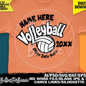 Volleyball Svg, volleyball PNG, volleyball shirt, volleyball mom, vector, digital cut file, team name, shirt design, canva template, cricut