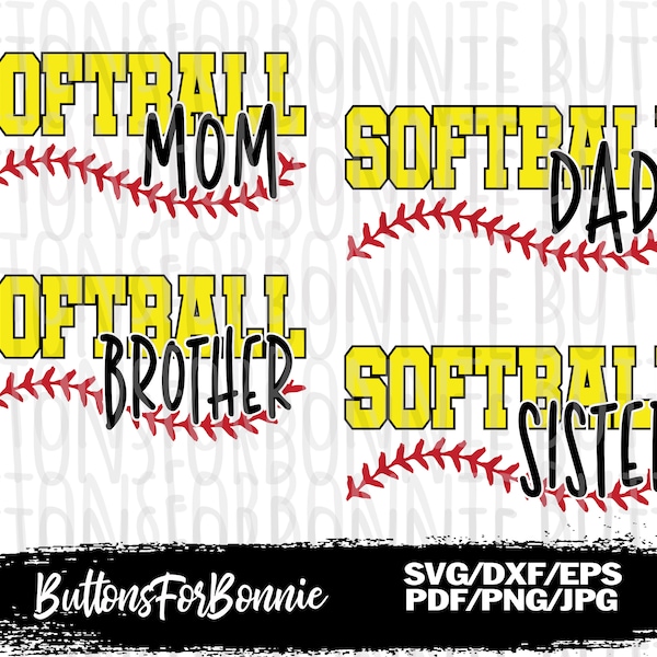 Softball mom svg, Softball dad svg, digital cutting file, Softball brother svg, Softball sister svg, shirt design, cricuit, seams