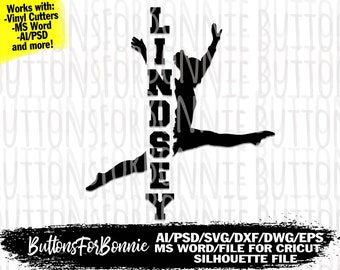 gymnastics svg, gymnast name, DXF, EPS, template, digital cutting file, cricut, silhouette, iron on, gymnast blast,