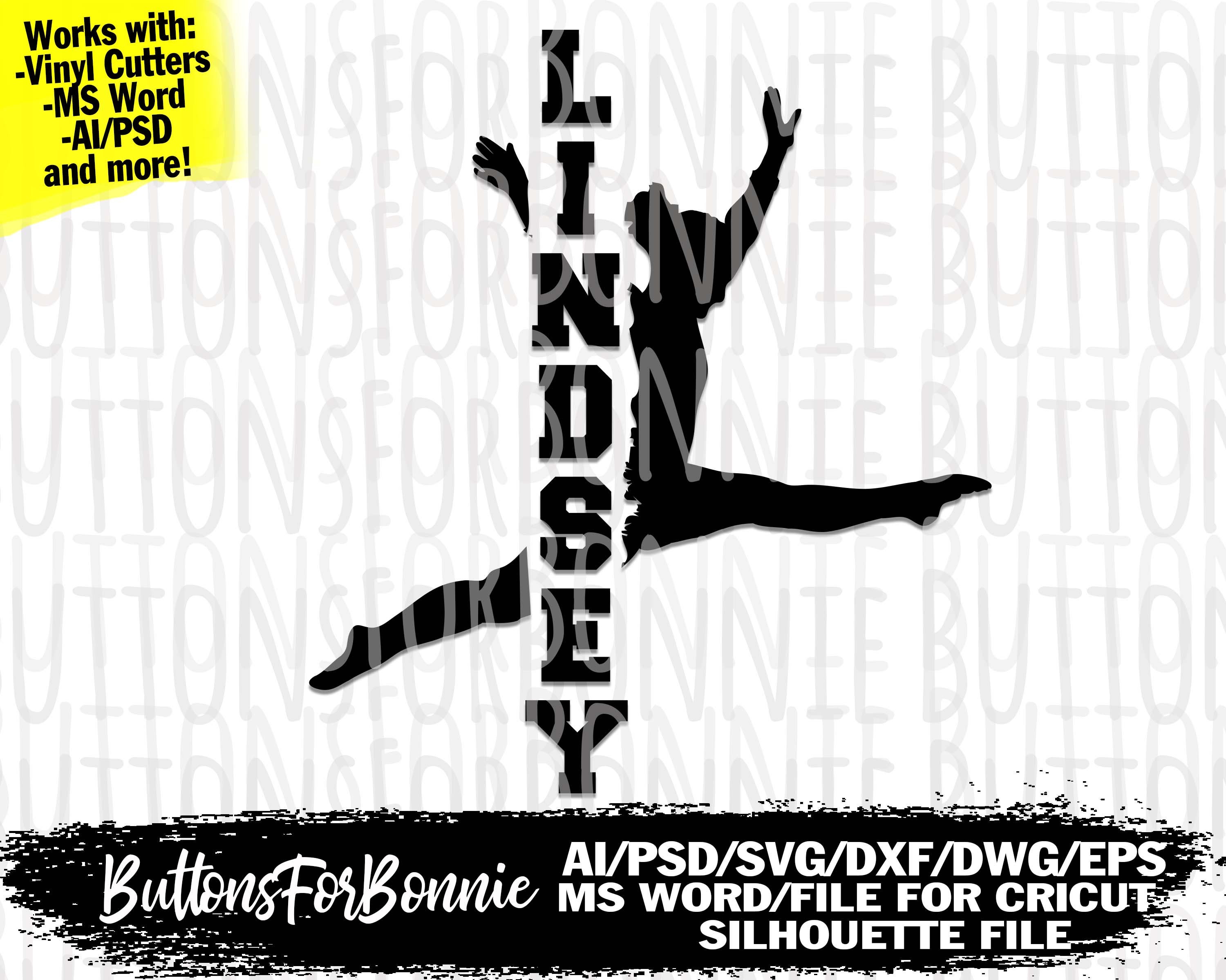 Gymnastics Svg Gymnast Name DXF EPS Template Digital Etsy