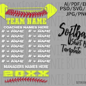 Softball svg, Vorlage, Champion svg, All Star svg, All Star Champion svg, Rückseite Shirt svg, Teammitglieder svg, Datei schneiden, Stitching, Nähte