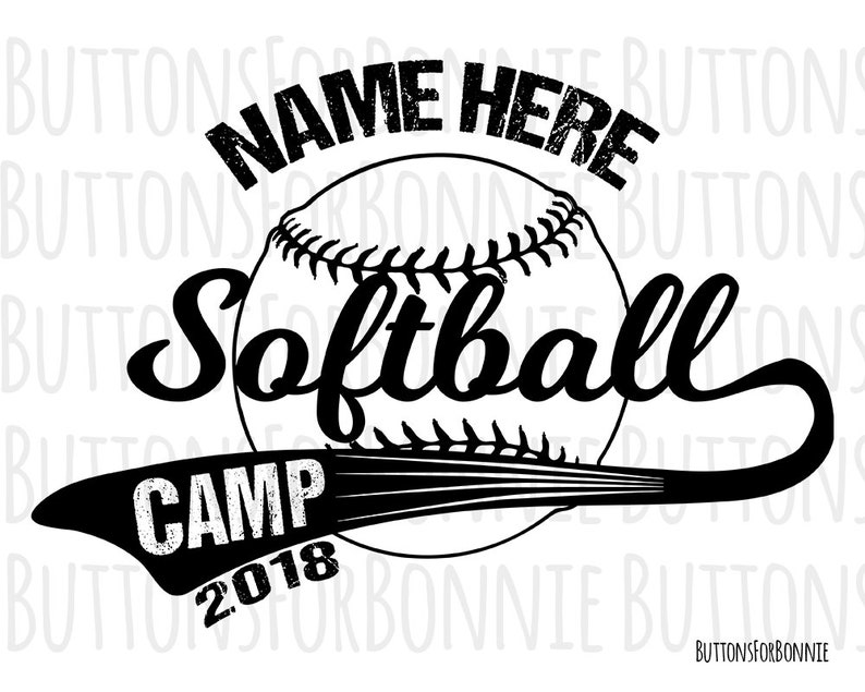 Softball Svg Softball Vector Softball Emblem Softball Camp Etsy