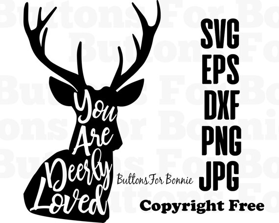 Download Deerly Loved Silhouette Vector Svg Woodland Animal Deer Etsy