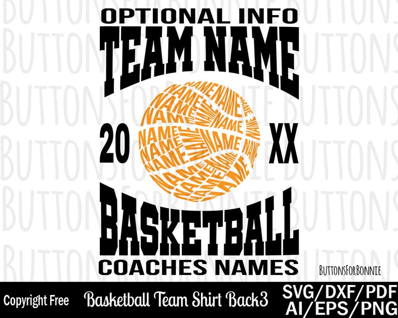 Download Basketball svg basketball team svg back of shirt svg team | Etsy