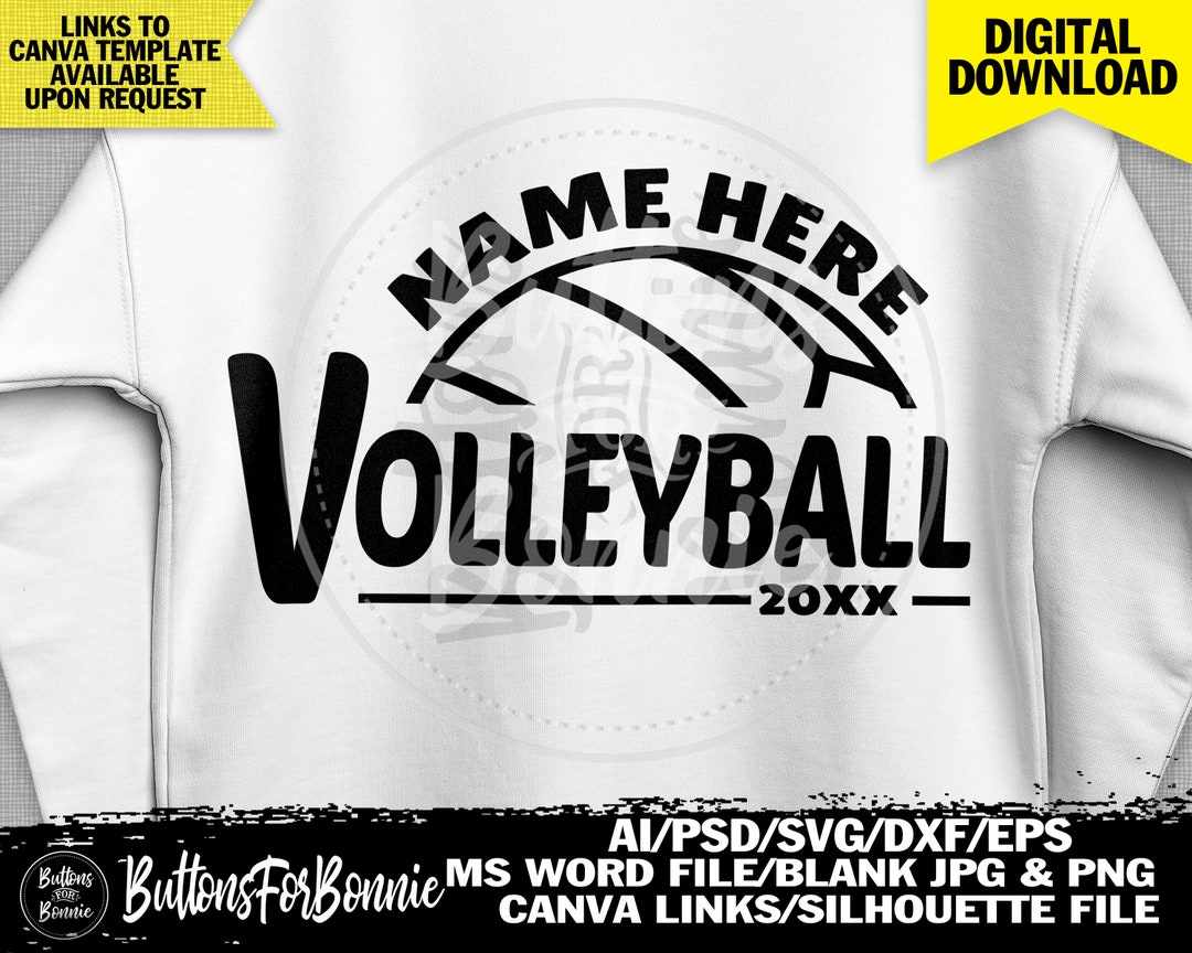 Volleyball Svg, Vector, Volleyball Emblem, Template, Volleyball Team ...