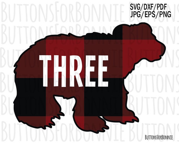 Download Clip Art Cricut Third Christmas Bear Silhouette Birthday Shirt Three Dxf Kids Shirt Svg Buffalo Plaid Red Plaid Cutting File Third Birthday Art Collectibles