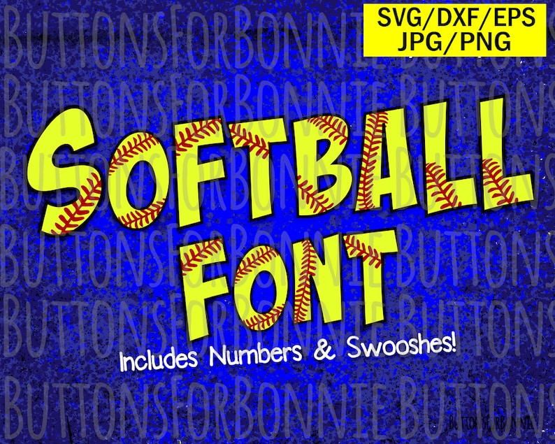 Softball Font Svg Font Cutting File Seams Stitching Kids Etsy Sweden