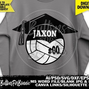 senior volleyball, Senior template, graduate, volleyball svg, senior svg, graduate svg, cut file, cricut, senior shirt, canva template