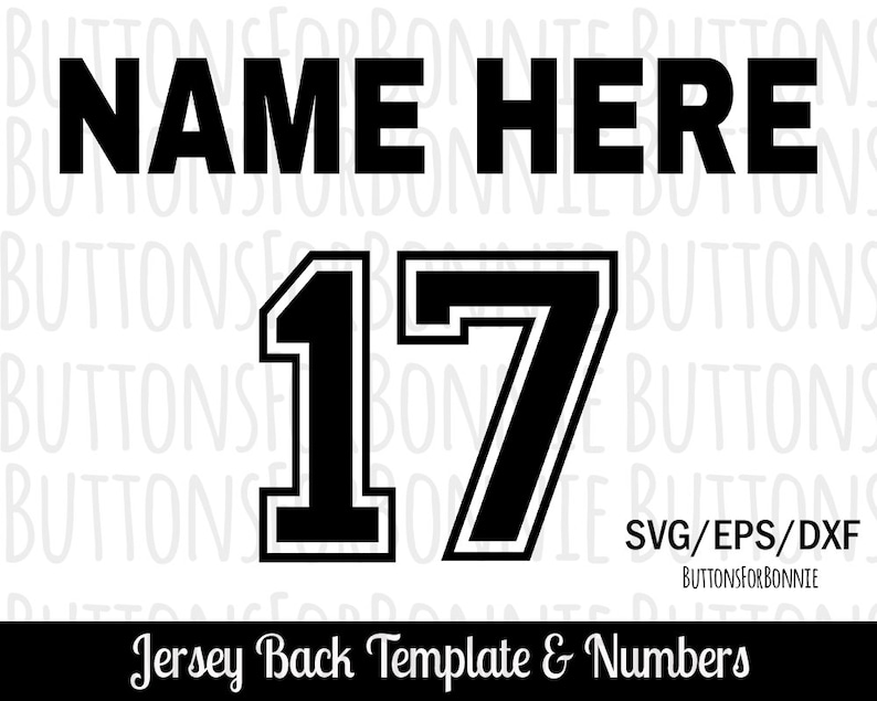 Download Jersey number svg jersey back svg jersey template svg | Etsy