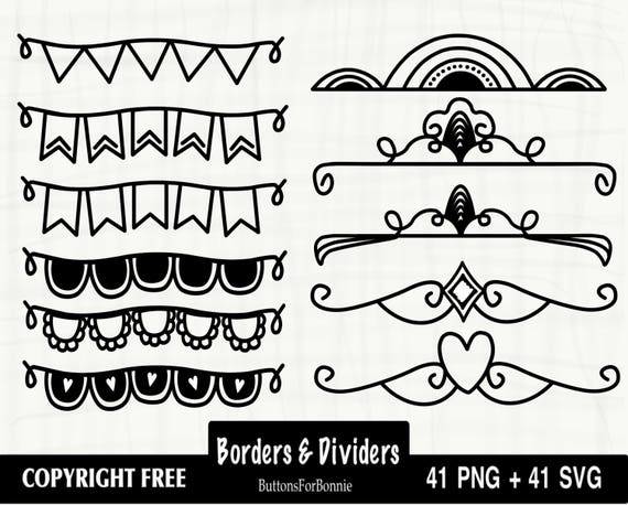 Download Copyright Free 82 Borders Dividers 41 Png 41 Vector Svg Etsy