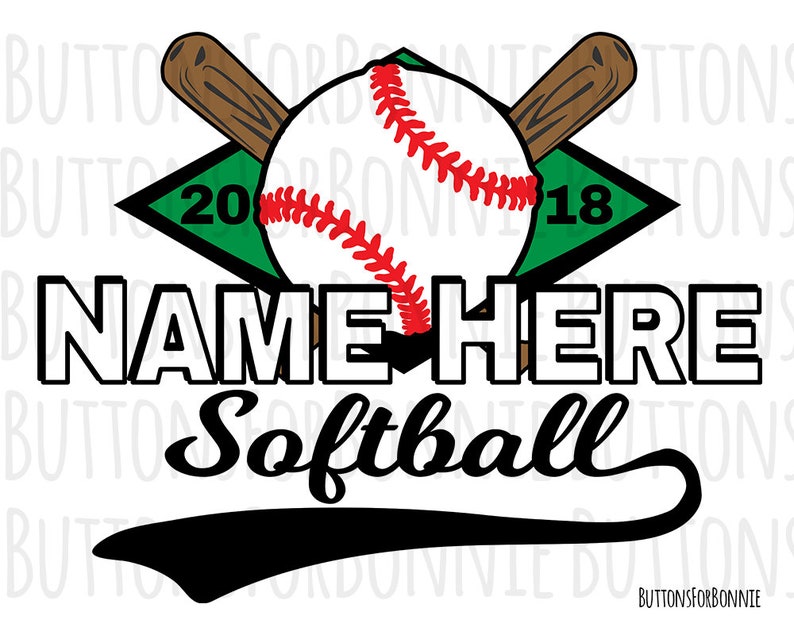 Softball Svg Softball Vector Softball Emblem Softball Team Etsy