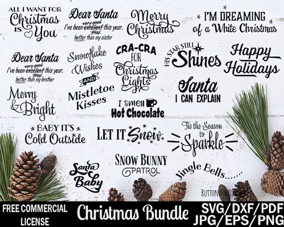 Download Christmas Svg Bundle 18 Christmas Sayings Holiday Svg Etsy