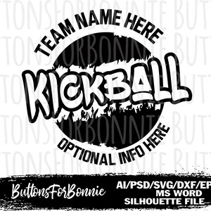 Kickball Template, Kickball Svg, Kickball Team, Decal, Kickball Shirt