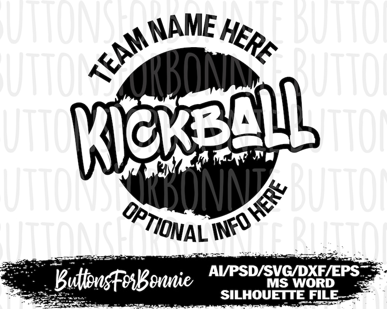 Kickball template kickball svg kickball team decal | Etsy