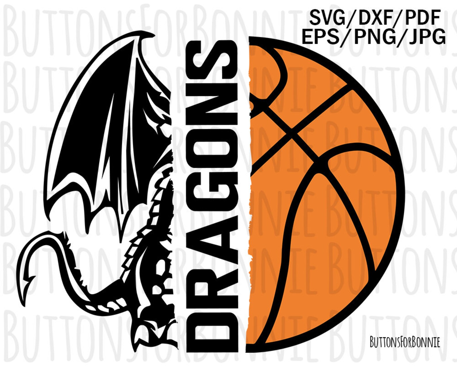 Dragons mascot Dragons svg basketball svg Dragons Etsy