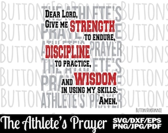 de atleet gebed, atleten gebed svg, kleedkamer, locker decor, voetbal, honkbal, snijden vijl, cricut, volleybal, voetbal, basketbal