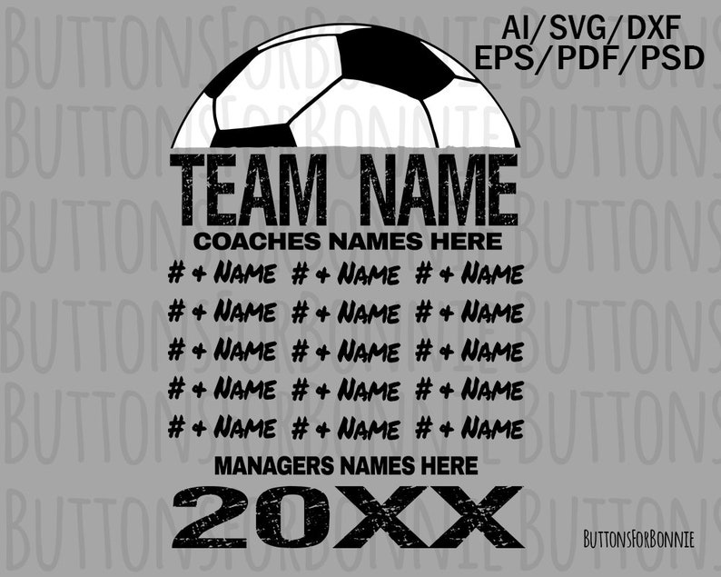 Download Clip Art Art Collectibles Soccer Shirt Team Members Svg Soccer Svg Cut File All Star Svg Back Of Shirt Svg Ball All Star Champion Svg Champion Svg Template