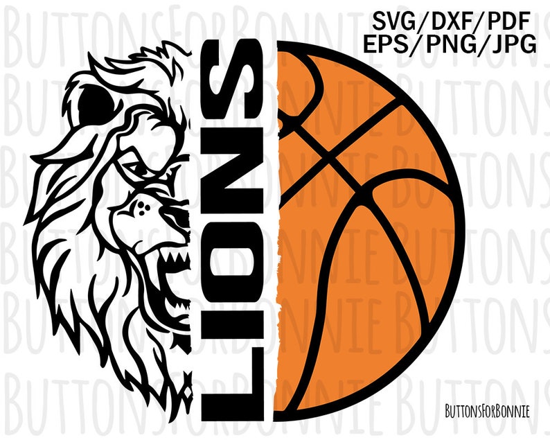 Lions mascot lions svg basketball svg lions basketball | Etsy