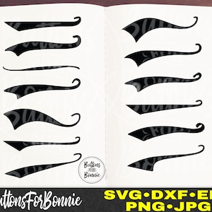 May include: A sheet of white paper with 10 black curved lines, each with a different shape and size. The lines are arranged in two columns. The text "ButtonsForBonnie" is at the bottom of the page.